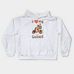 I Love My Husband Kids Hoodie